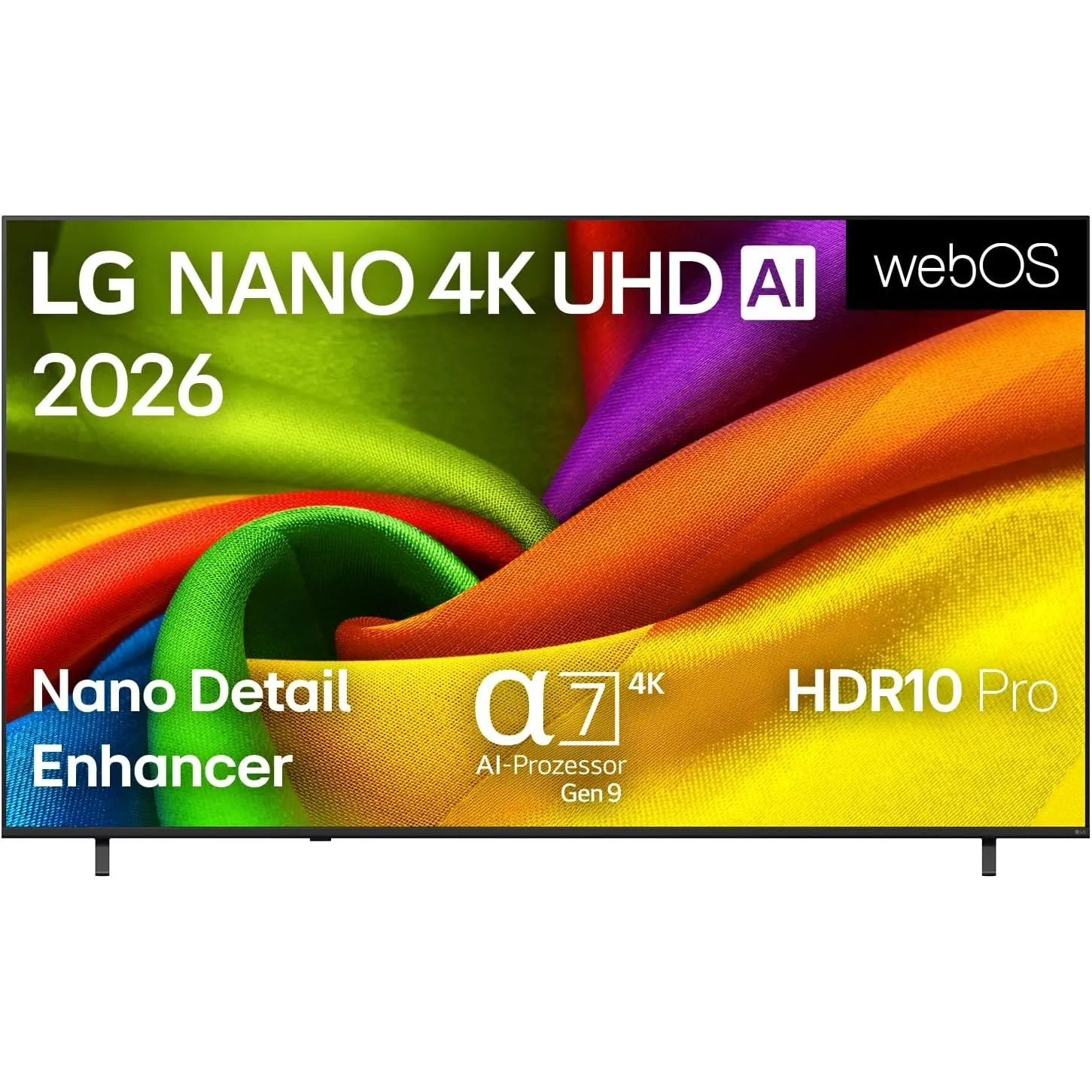 LG 65NU8E0B3LA Nano 4K UHD TV, 65 Zoll, α7 Gen9 4K AI Prozessor, webOS 26, 60Hz, VRR bis zu 60Hz, Modelljahr 2026, Ener…