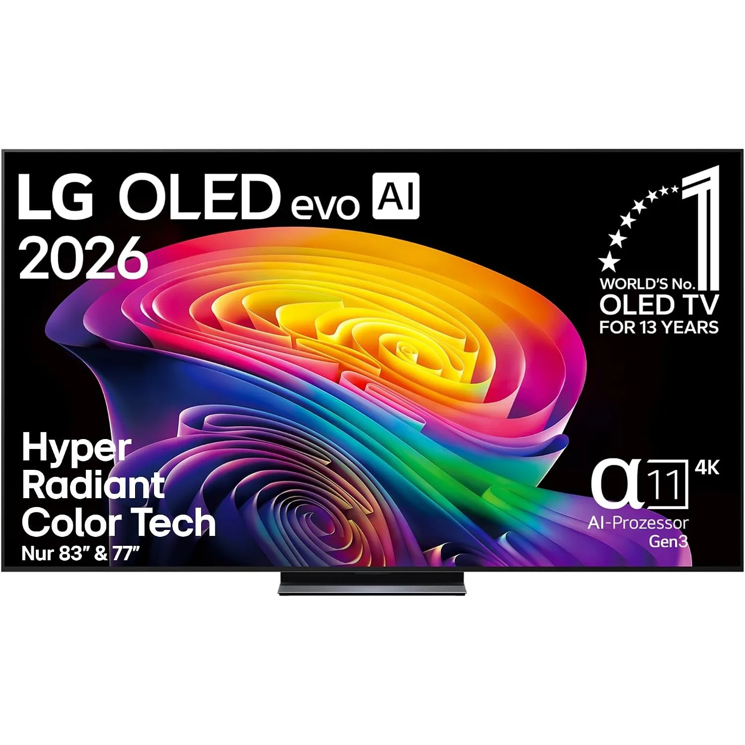 LG OLED42C6ELB 4K OLED Evo AI TV, 42 Zoll, α11 Gen3 Prozessor, webOS 26, 120Hz, VRR bis zu 165Hz, Modelljahr 2026, Ener…