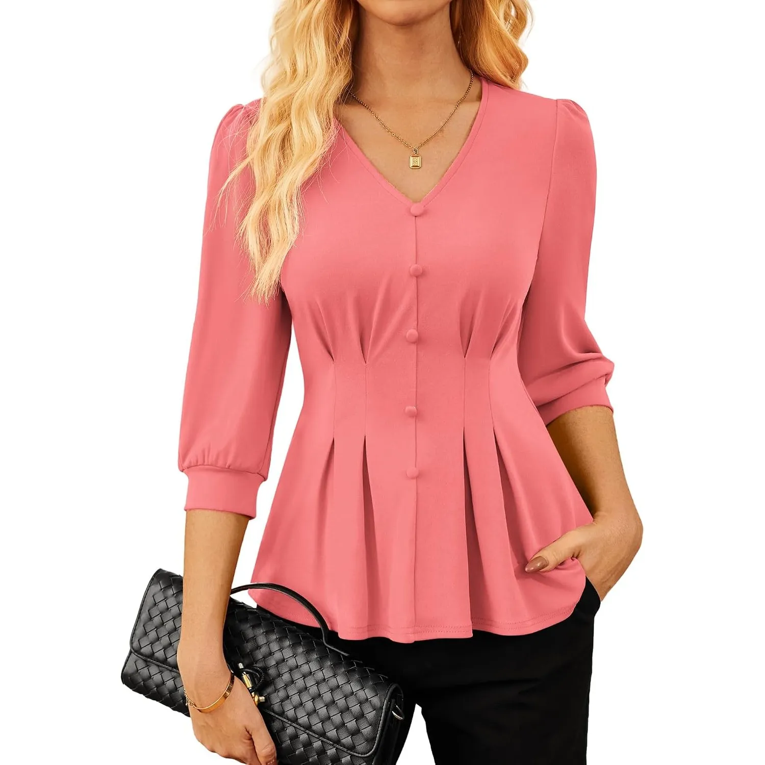 GRACE KARIN Bluse Damen Elegant Rüschen Tops Business Arbeit Büro Outfits