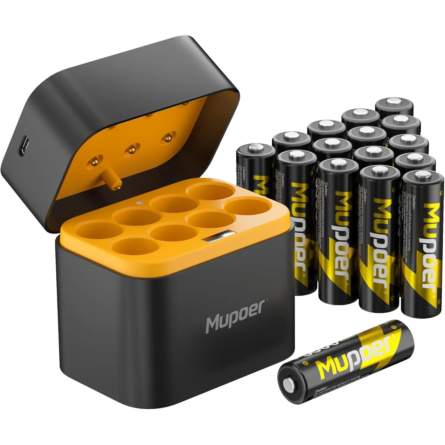 Akku AA Lithium Batterie mit Ladegerät 16er-Pack,Aufladbare Lithium Batterie AA 1,5V 3600mWh,Wiederaufladbar Blink Batt…