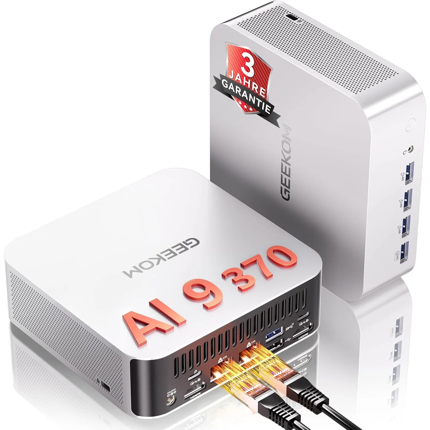 GEEKOM AI Mini PC A9 Max mit AMD Ryzen AI 9 HX 370, 32GB DDR5 + 2TB SSD | bis zu 5.1GHz Business Mini Computer, Copilot…