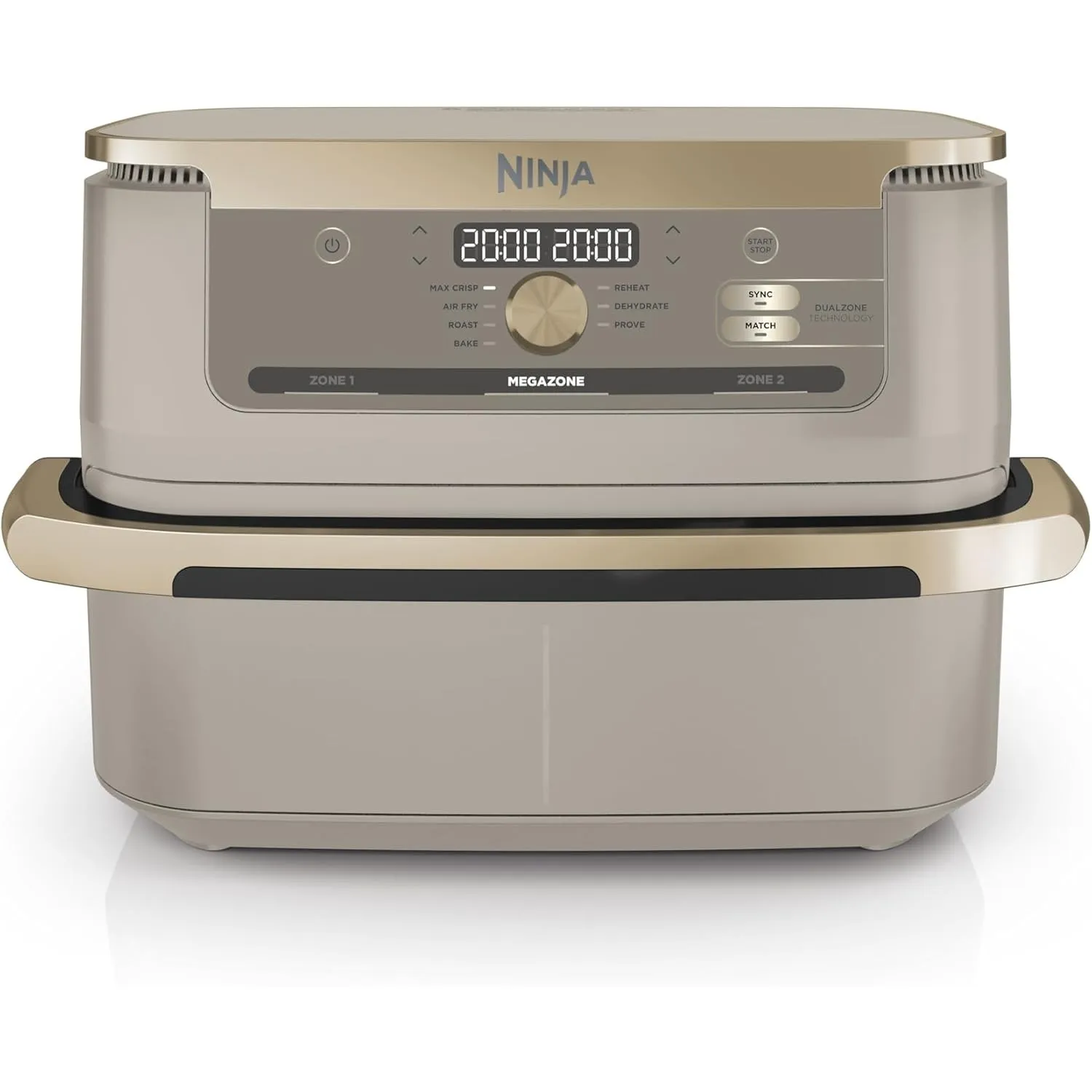Ninja Foodi FlexDrawer Heißluftfritteuse, Dual Zone, Stone Gold AF500EUSD