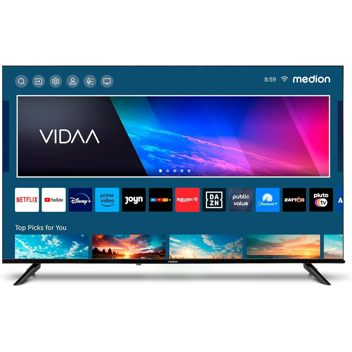 MEDION X15056 125,7 cm (50 Zoll) QLED Fernseher (Smart-TV, 4K Ultra HD, HDR, VIDAA Store, Netflix, Prime Video, Disney+…