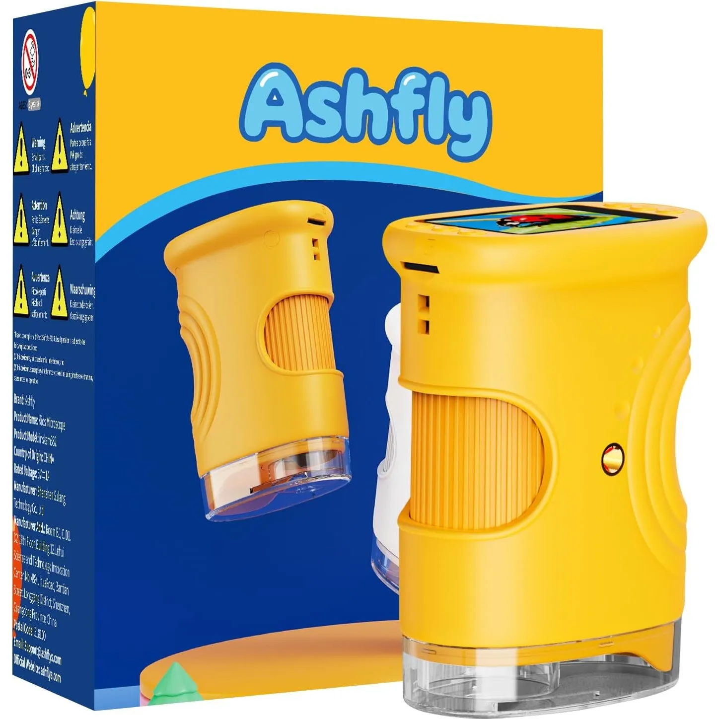 Ashfly Digitale Mikroskop für Kinder, 4K Tragbares Taschenmikroskop für Garten, Wald & Experimente, Kindermikroskop mit…