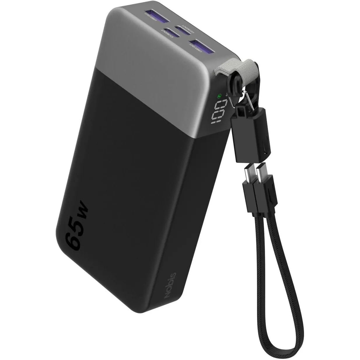 NOBIS 20000mAh Powerbank für Laptops, 65W PD Power Bank
