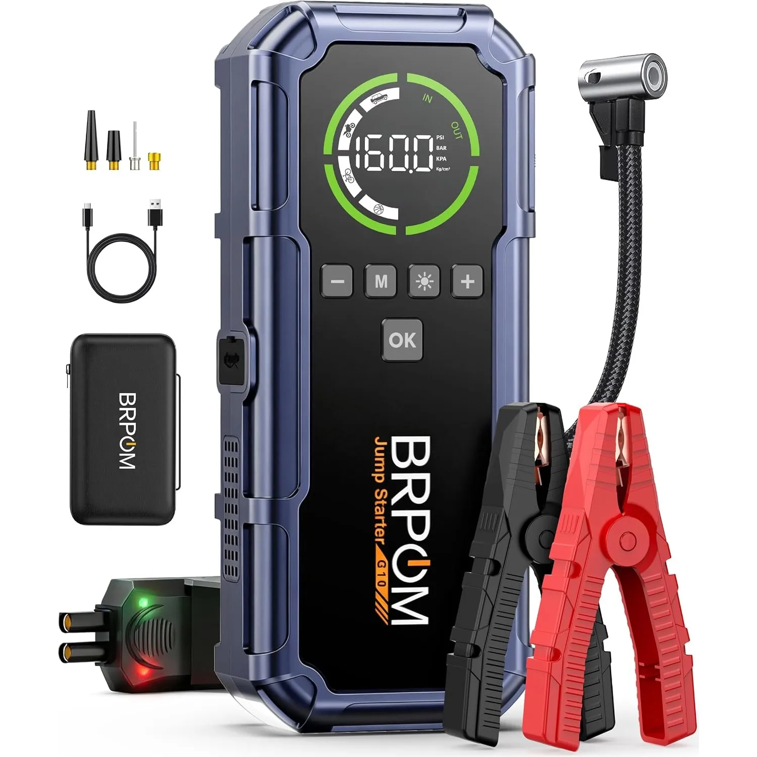 BRPOM 9000A Starthilfe Powerbank mit Luftkompressor 160 PSI