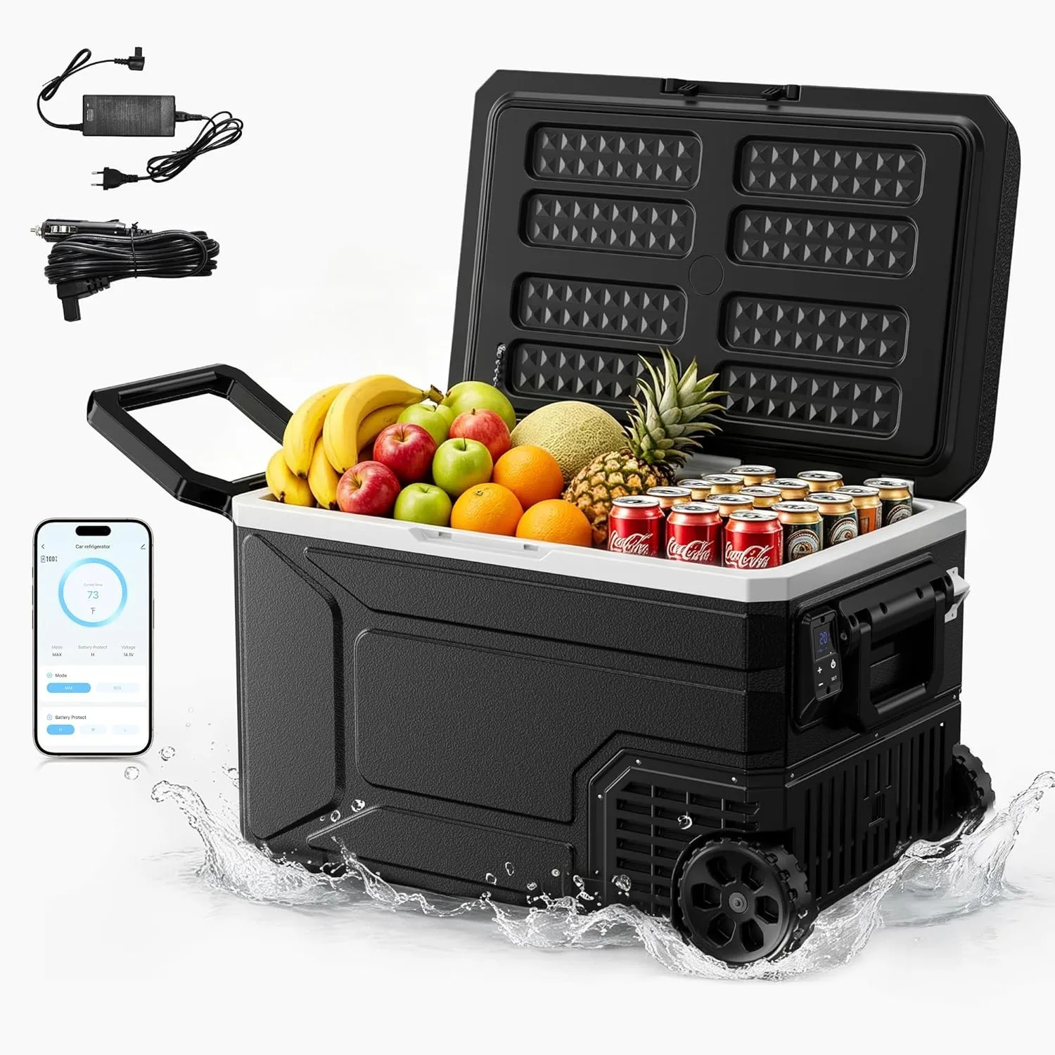 EUHOMY 64L Auto Kühlschrank mit APP-Steuerung, Kompressor Kühlbox 12V/24V & 220-240V, -20°C bis 20°C, Große Tragbare Kü…