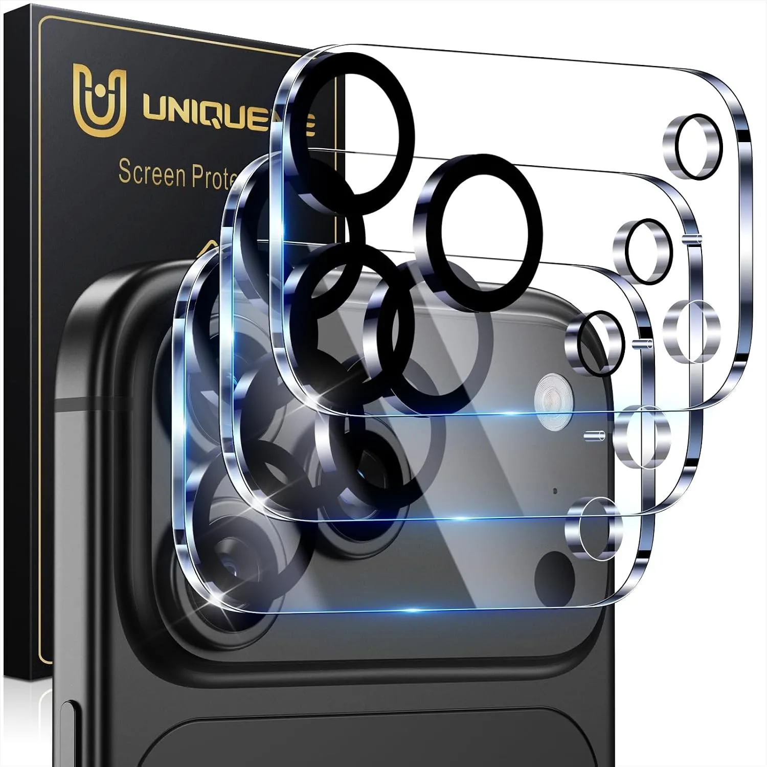 UniqueMe für iPhone 18 Pro Kameraschutz - 3 Stück, HD Transparent