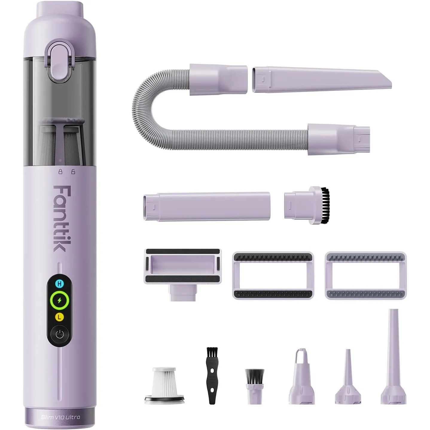 Fanttik Slim V10 Ultra kabelloser Autostaubsauger, 4-in-1 Mini Handstaubsauger mit 19 kPa Saugkraft, frei kombinierbare…