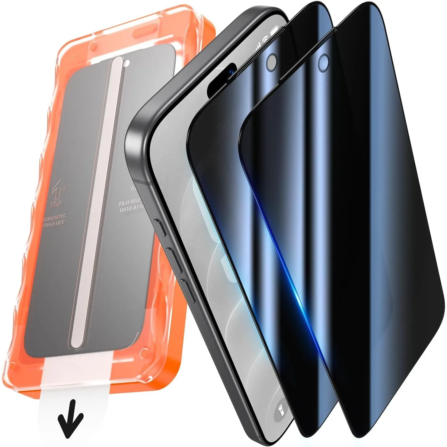 UniqueMe für iPhone 18 Pro für Panzerglas Sichtschutz - 2 Stück Schutzfolie