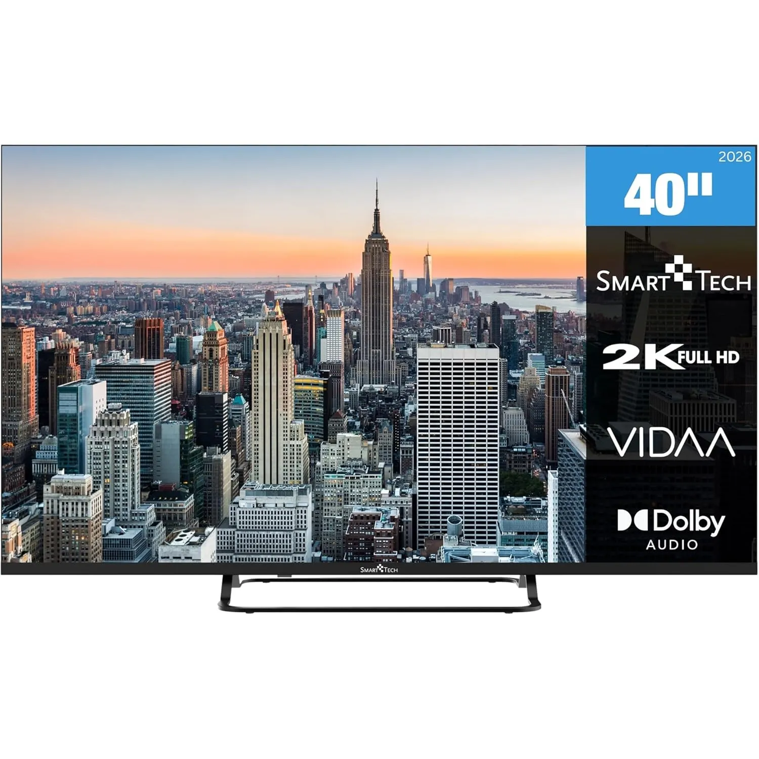 Smart Tech 40FV02V Fernseher 40 Zoll Smart TV VIDAA - Fernseher mit Full HD Auflösung, Bluetooth und Triple-Tuner, LED …