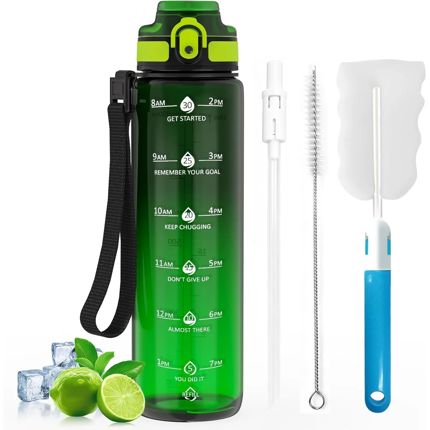 Trinkflasche 1L – aus BPA-freiem Tritan, Sport Trinkflasche mit Abnehmbarem Strohhalm, Auslaufsichere Wasserflasche mit…
