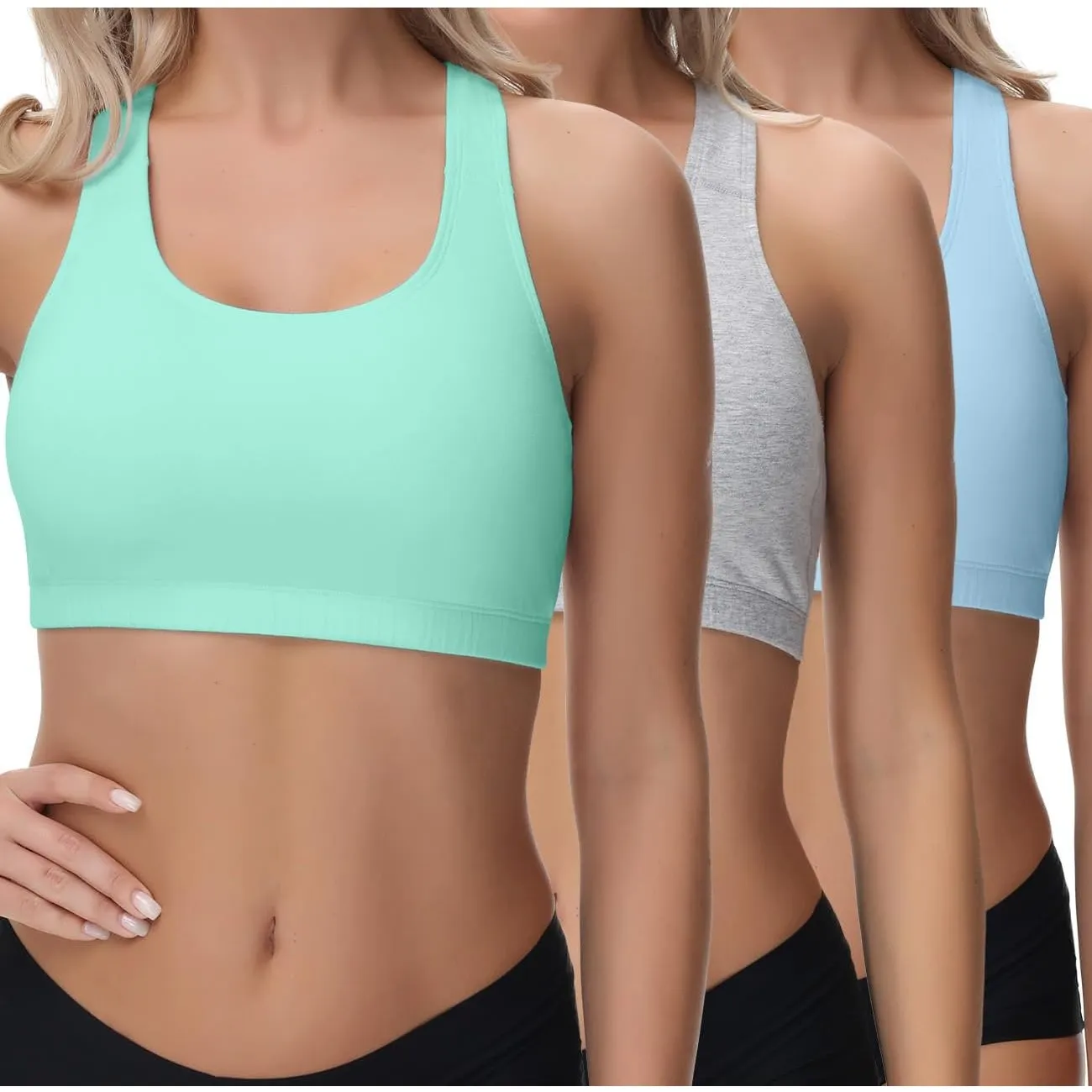 wirarpa Bustier Damen Baumwolle BH Ohne Bügel Bra 3er Pack | T-Rücken, Ohne Gepolstert, Bralette Baumwolle, Schlaf Bh, …