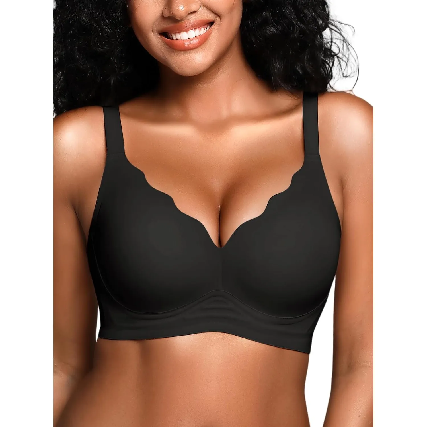 BH für Damen ohne Bügel mit Weicher Unterstützung Bequeme Nahtlose Bralette | Gepolstert, Soft, Bügelloses Bustier Komf…