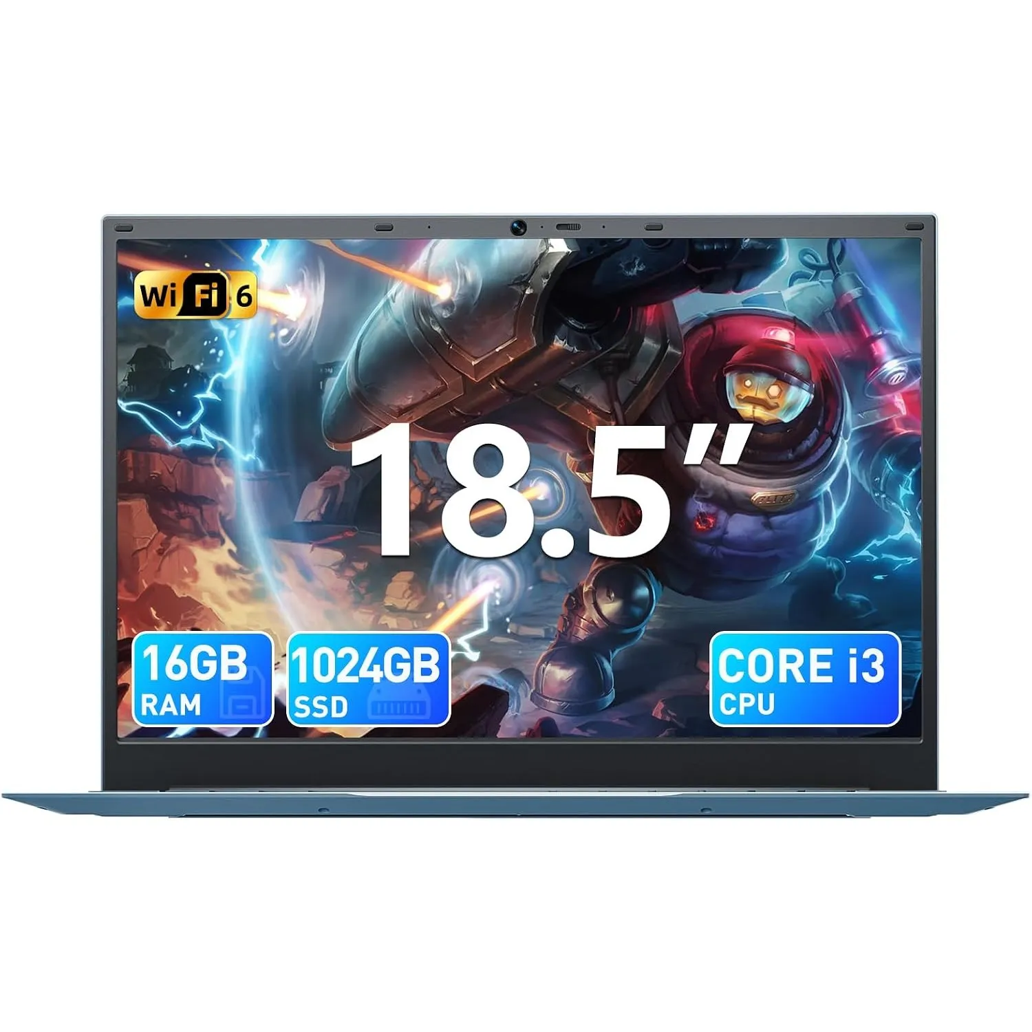 THEYETI Laptop 18,5 Zoll 16GB RAM 1024GB SSD Notebook, Core i3 (bis zu 3,9 GHz), 8000mAh Akku, Win, WiFi 6, IPS FHD Dis…