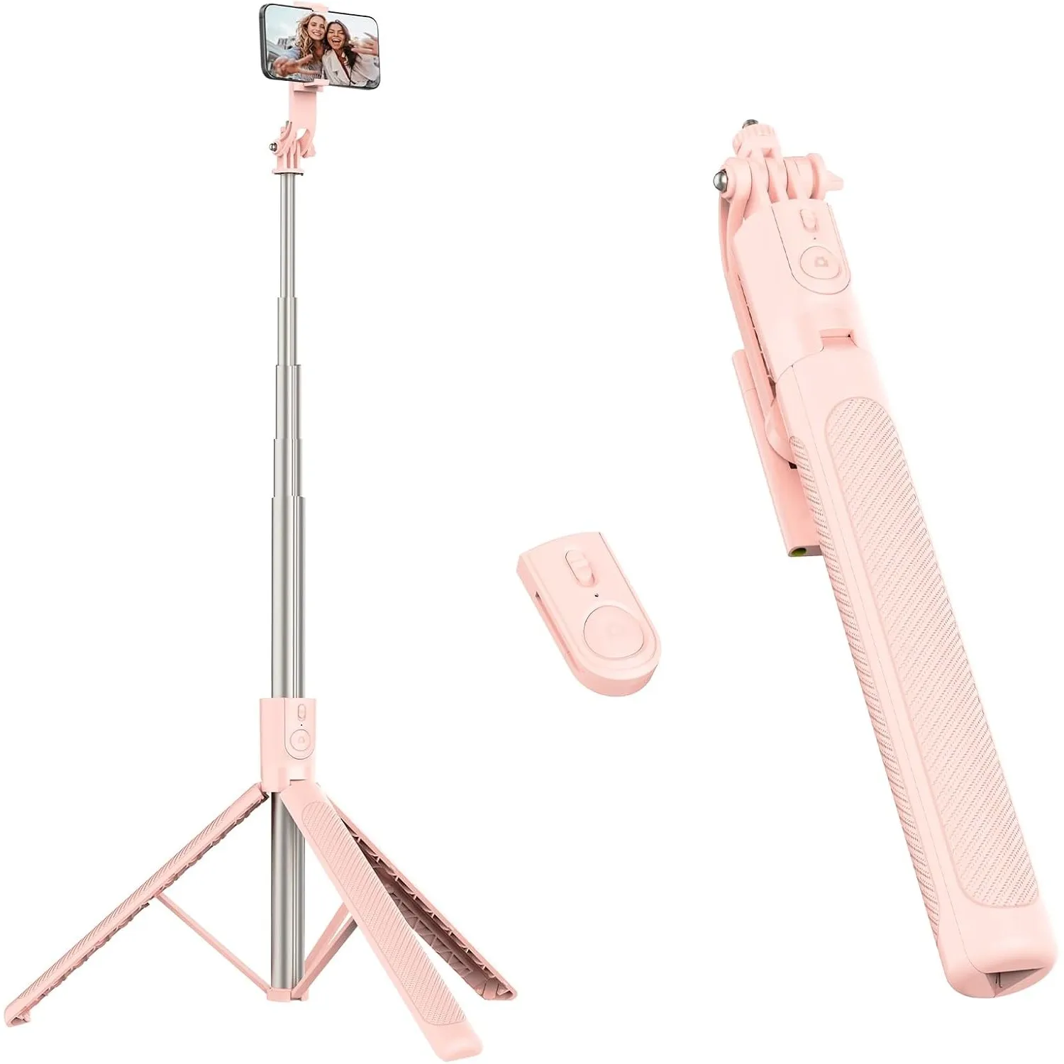 180cm Handy Stativ & Selfie Stick, Aluminium Integriertes Ausziehbares Stativ für Smartphone, Tragbarer Reisestativ-Stä…