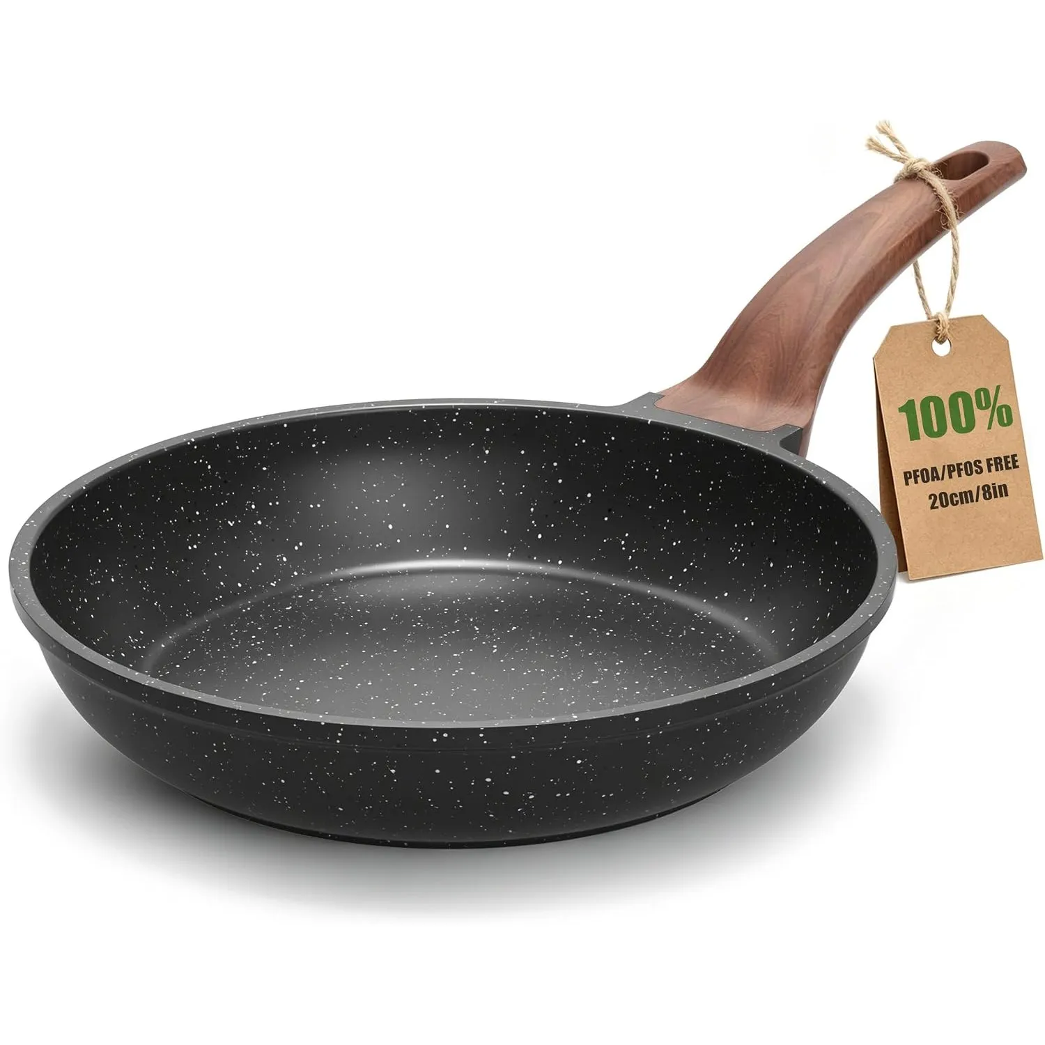 YASHE Bratpfanne 20 cm, Induktion, ungiftig, PTFE- und PFAS-frei | Granitoberfläche, für gesundes Kochen, PFOA-frei – i…