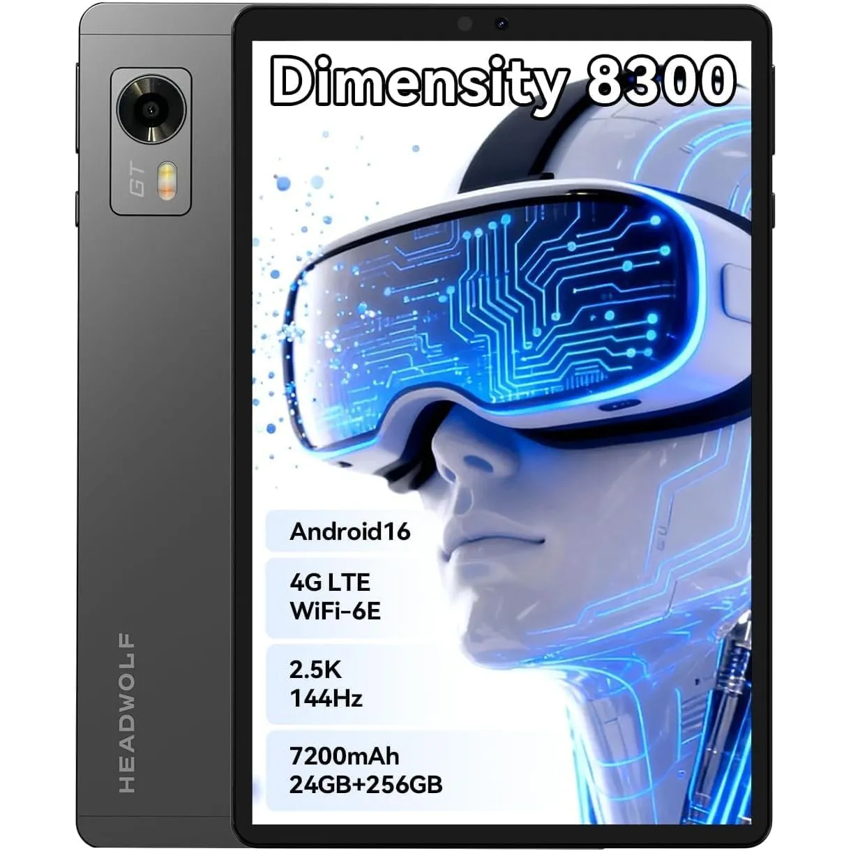Headwolf Android Tablet Titan 1 Gaming Tablet 8 Zoll Dimensity 8300 2,5K 144Hz,24GB+256GB+2TB,7200mAh HDMI/DP,16MP+8MP,…