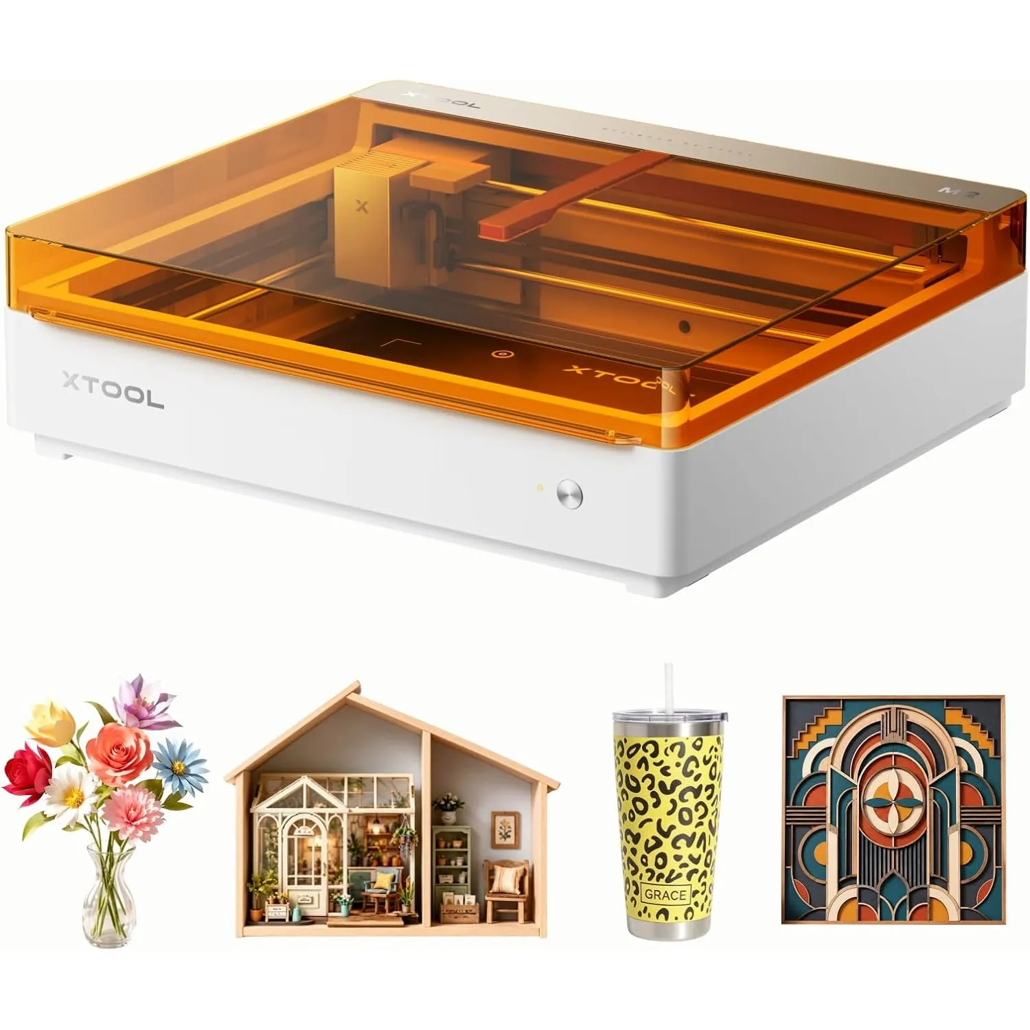 xTool M2 10W Laser Graviermaschine mit Dual-Kamera, Klasse 1 Sicherheits Lasergravur, Laser Cutter für Home DIY Basteln…
