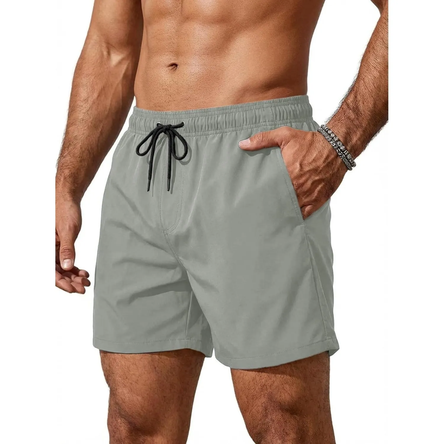 Runcati Badehose Herren Schnelltrocknend Badeshorts Männer Einfarbig Strand Schwimmhose Elastisch Sport Trainingsshorts…