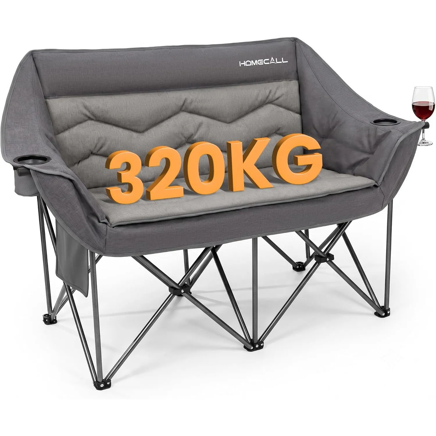 Camping Sofa faltbar XXL für 2 Personen, extra dick gepolstert, bis 320 kg | Luxus Campingcouch mit 107 cm Sitzbreite, …