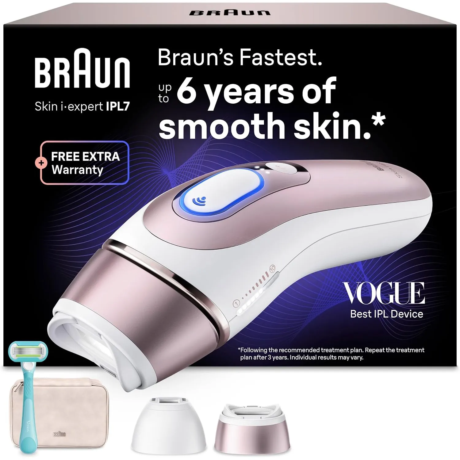 Braun Smart IPL Geräte Haarentfernung Skin i·expert 7, PL7211, Rosegold