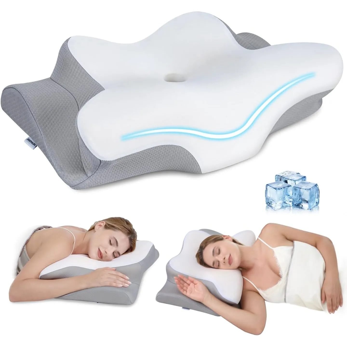 Nackenstützkissen,Ergonomisches Kopfkissen,Schmetterlingskissen,kopfkissen nackenschmerzen,Zwei Höhen für Seiten & Rück…
