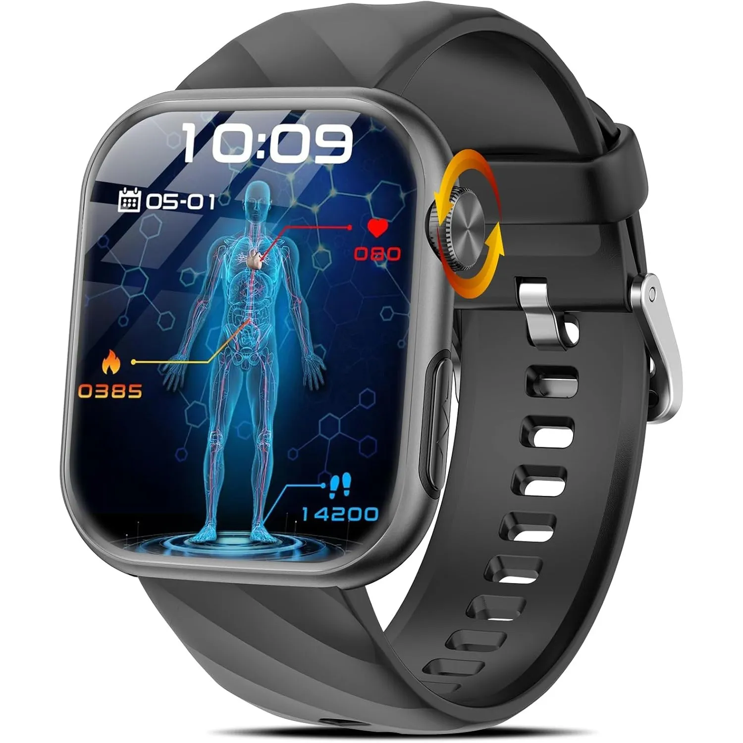 2026 Neu Smartwatch EKG+HRV/Blutdruckmessung/Harnsäure/BMI Herren Damen 1,97"AMOLED Gesundheitsuhr mit Telefonfunktion …