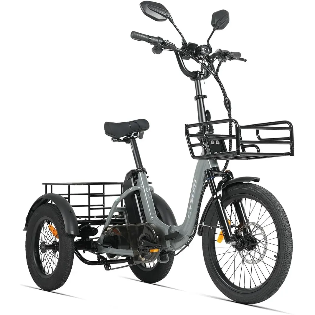 cysum AG1 PRO E-Bike Dreirad für Erwachsene, 16 Zoll faltbares Elektro Dreirad für Herren und Damen, 3 Rad Elektrofahrr…
