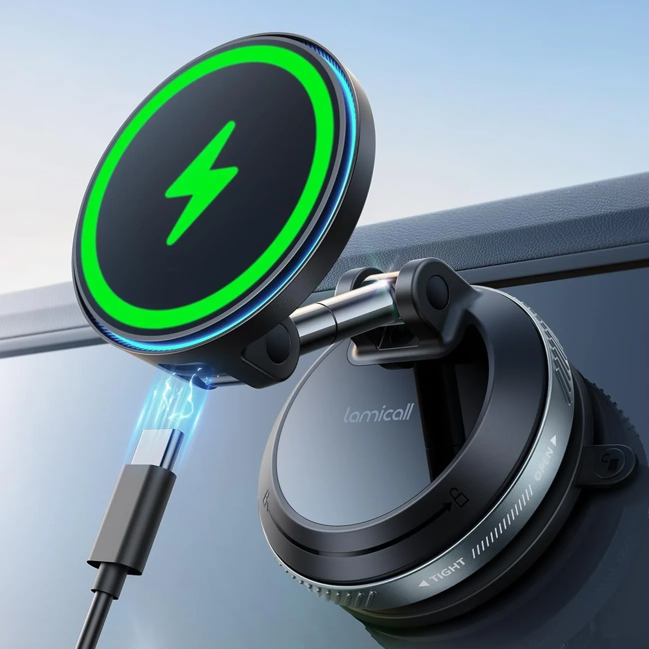 Lamicall 15W für MagSafe Autohalterung mit Ladefunktion Handyhalterung Auto