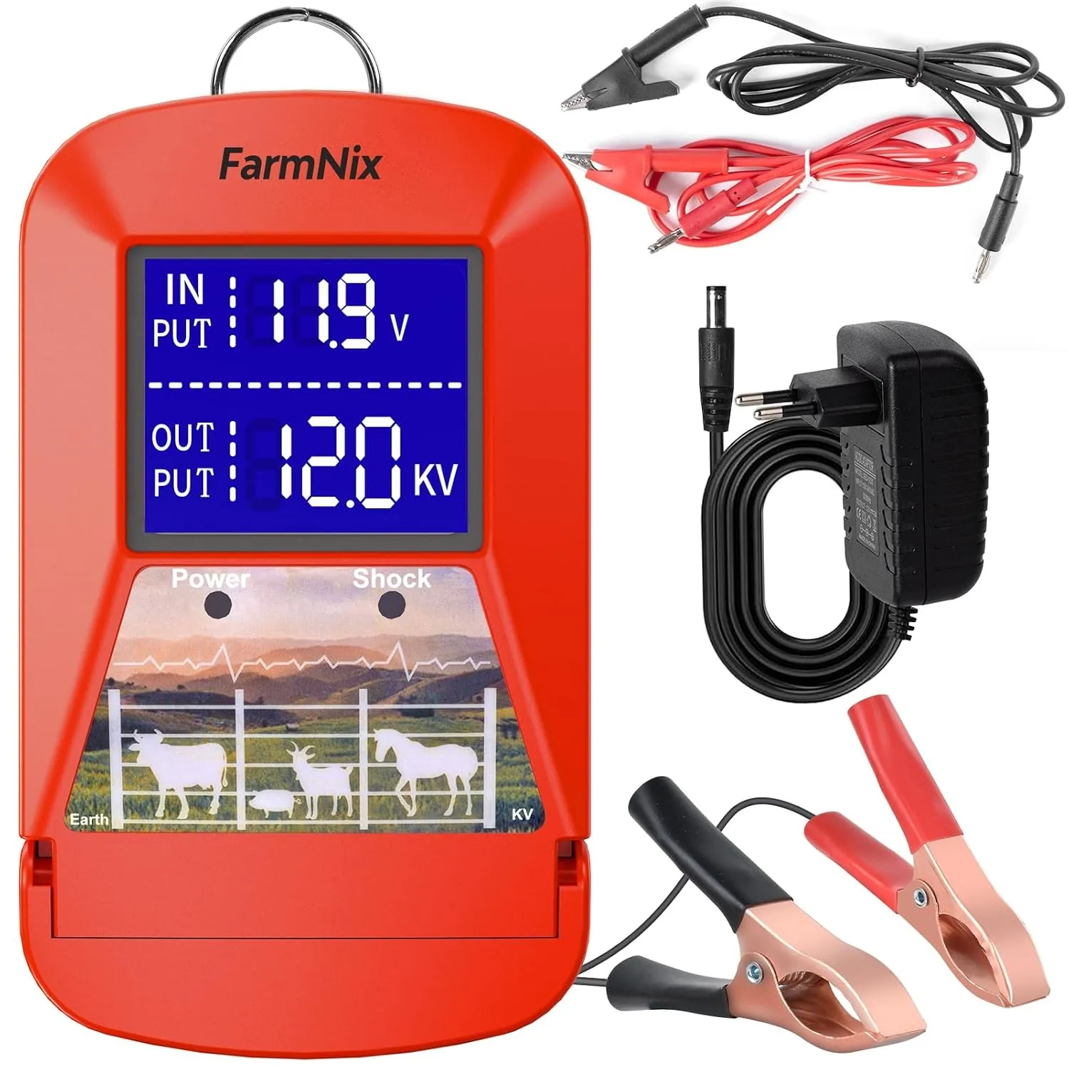 12V Weidezaungerät mit LED Anzeige, 3J Elektrischer Weidezaun 230V
