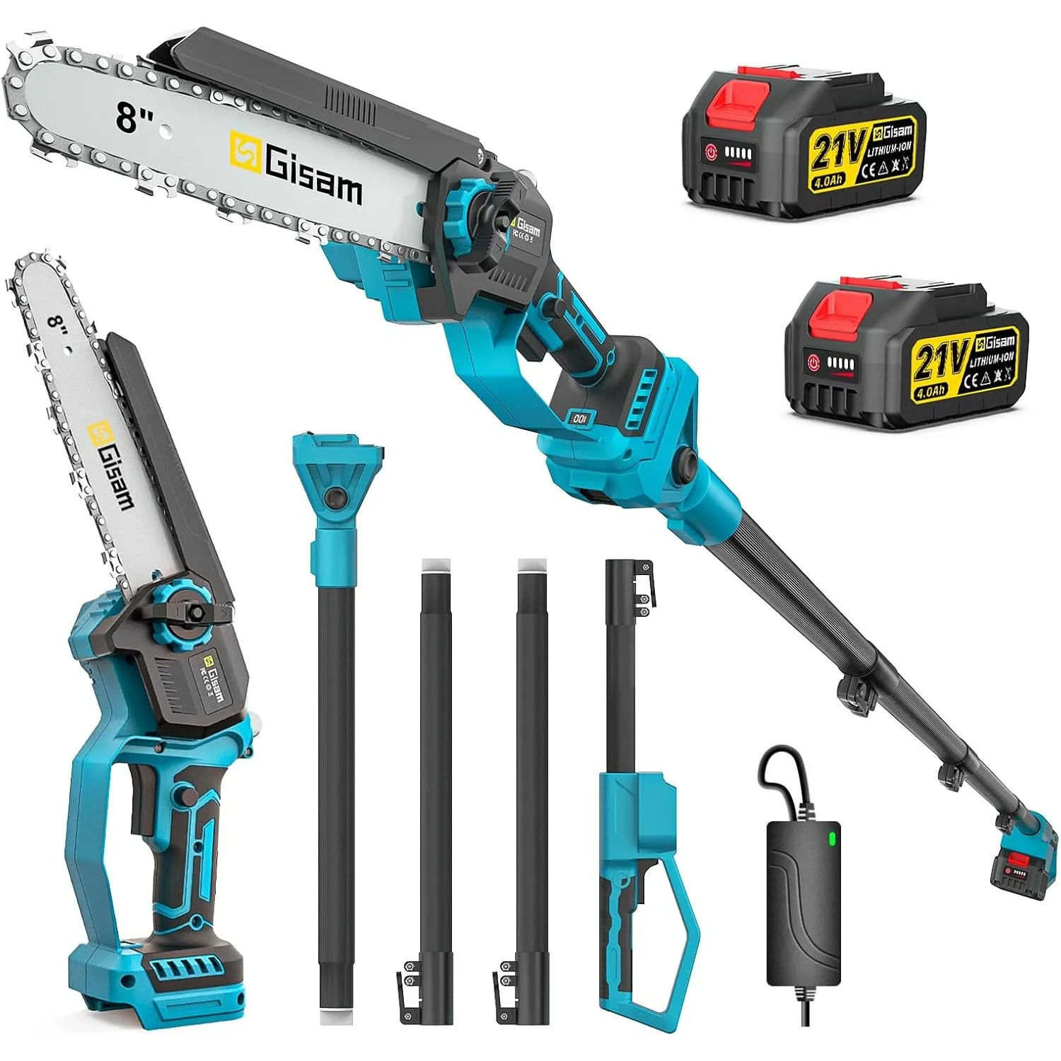 2-In-1 KettensäGe Und Hochentaster Akku FüR Makita 18v, Mit 2×4.0ah Akku, VerläNgerungsstange Bis 4.2m, BüRstenloser Mo…