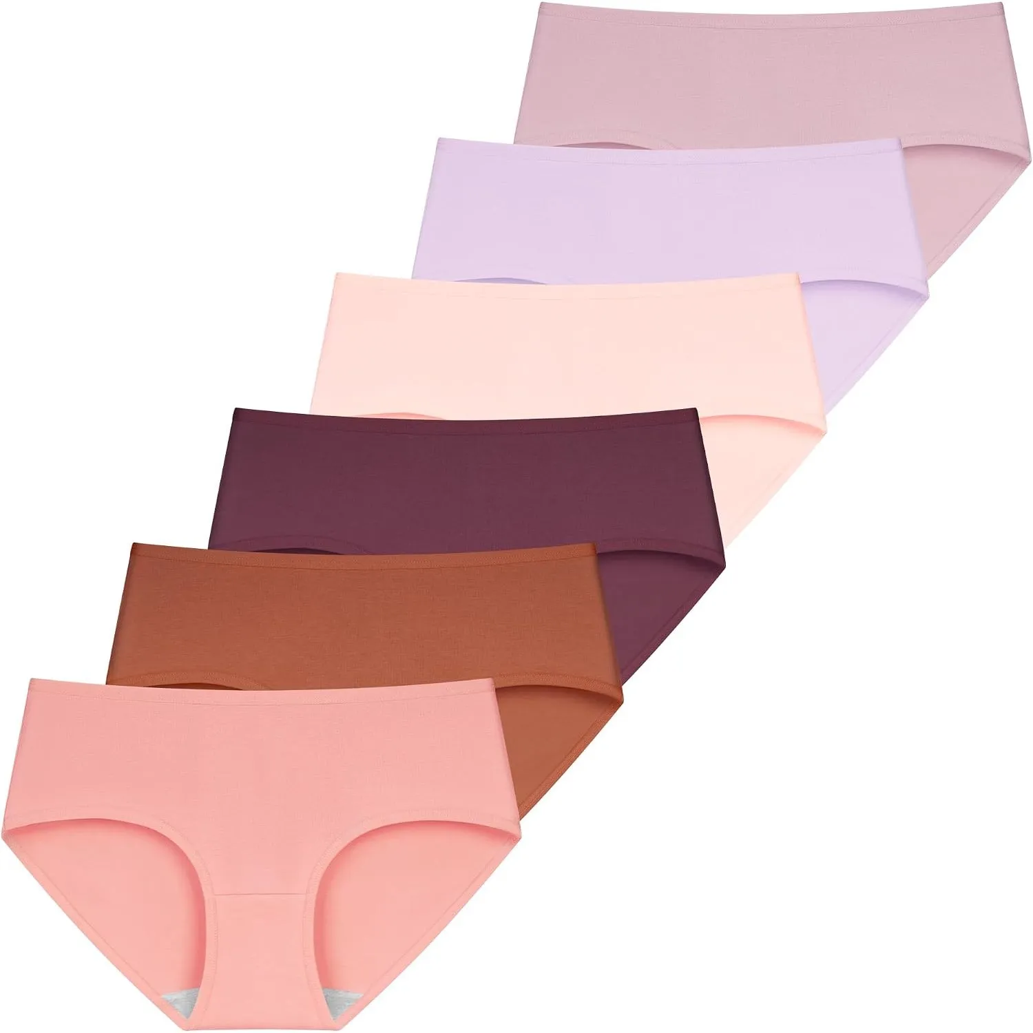 INNERSY Unterhosen Damen Baumwolle Atmungsaktive Hipster Unterwäsche Basic Bequem Panties 6er Pack