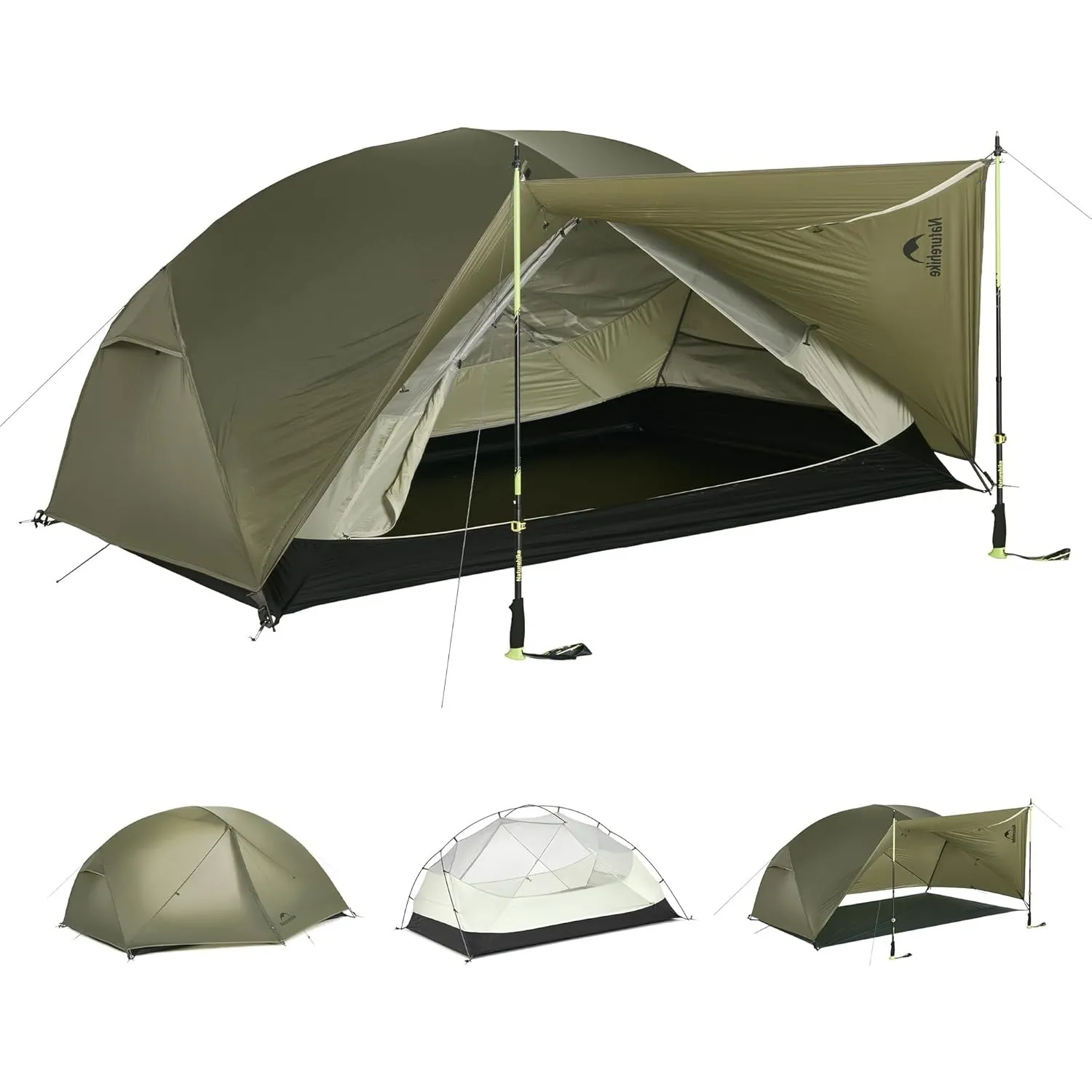 Naturehike Mongar Pro/Base Ultraleichtes Zelte Winddicht Wasserdicht Trekkingzelt Tragbar 1 & 2 & 3 Personen Zelt 3-4 S…