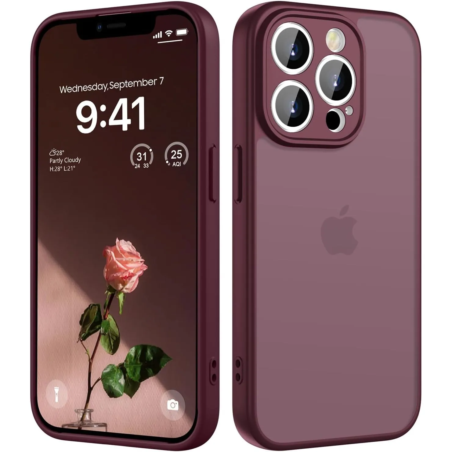HGH für iPhone 12 Pro Hülle, Dunkel Rot