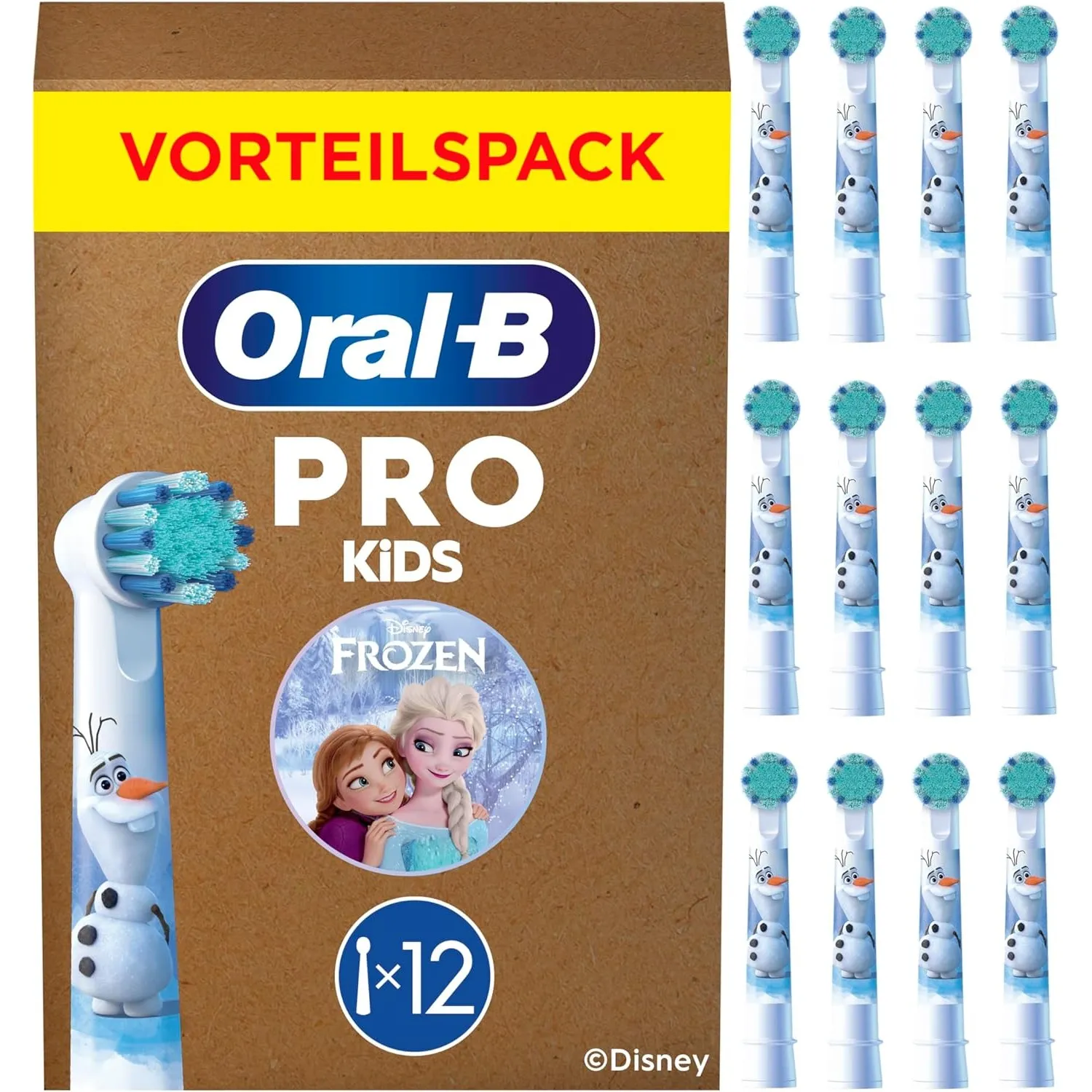 Oral-B Aufsteckbürsten Pro Kids 3+ Disney Frozen, Weiß, 12 Stück
