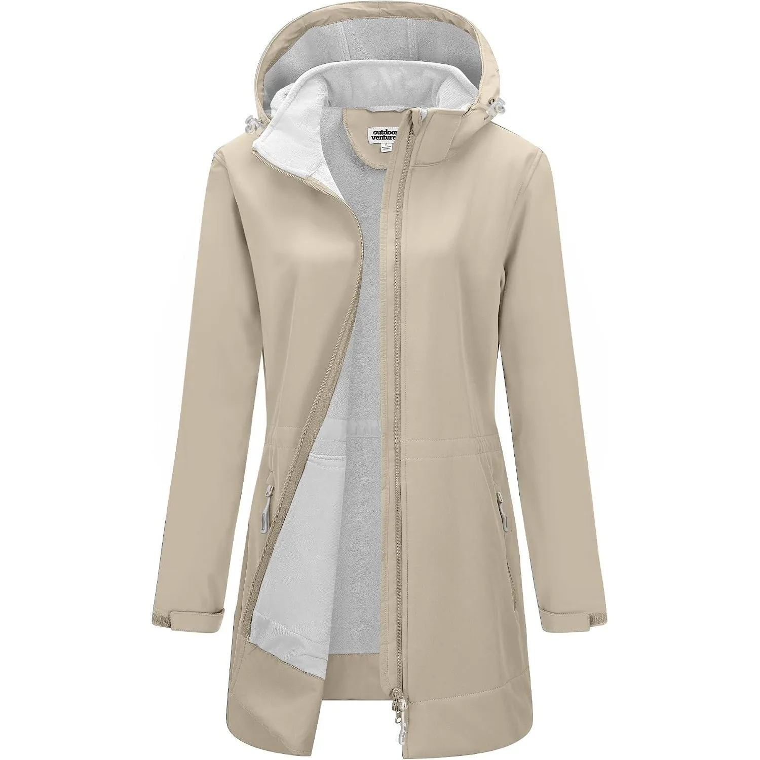 Outdoor Ventures Damen Softshelljacke Wasserdichte Lange Softshellmantel