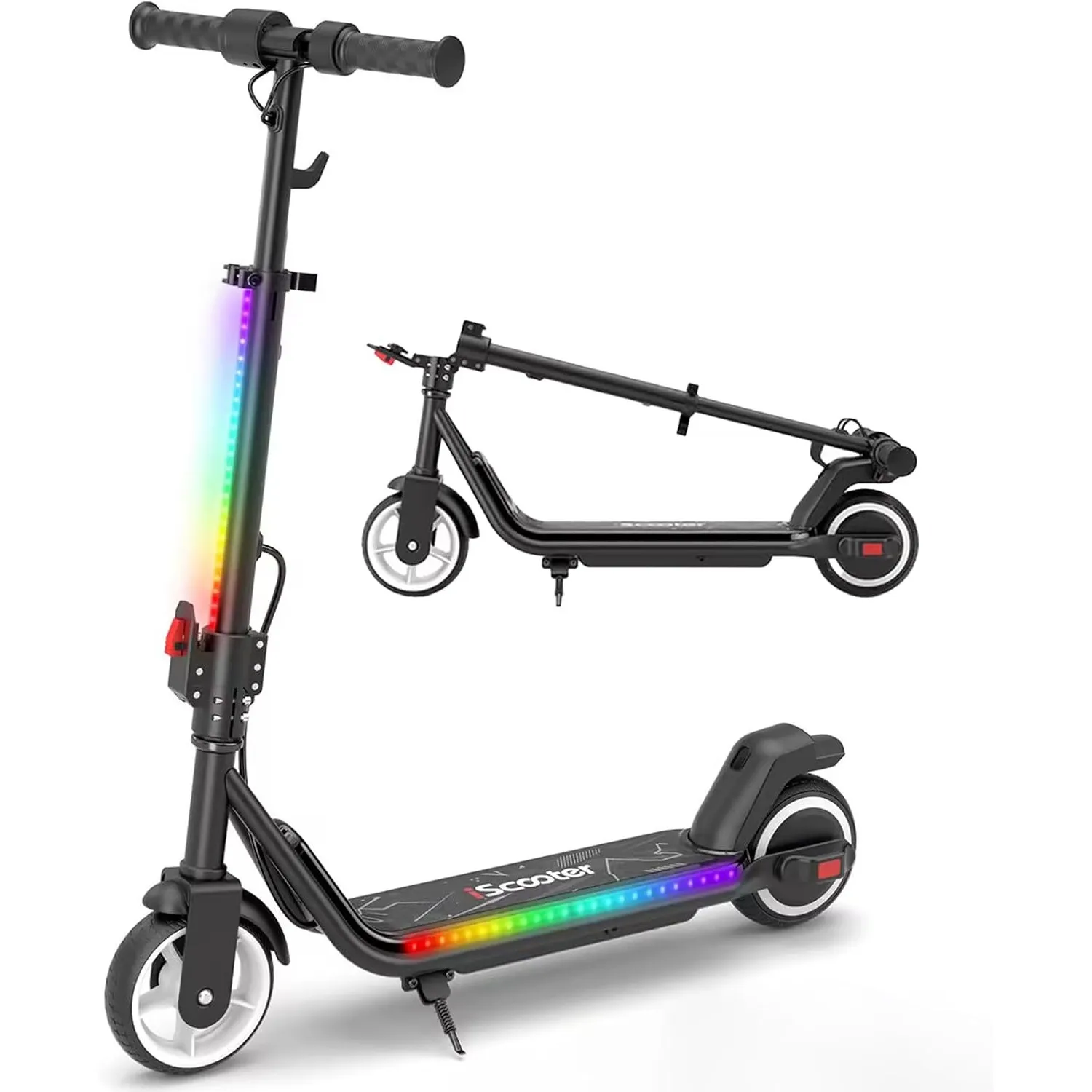iScooter Kinder E Scooter mit Musik & Licht für 6-8-16 Jahre, 6.5"/5.5" Eektroroller, 2/3 Fahrmodi 8/13/19km/h, 90-102 …