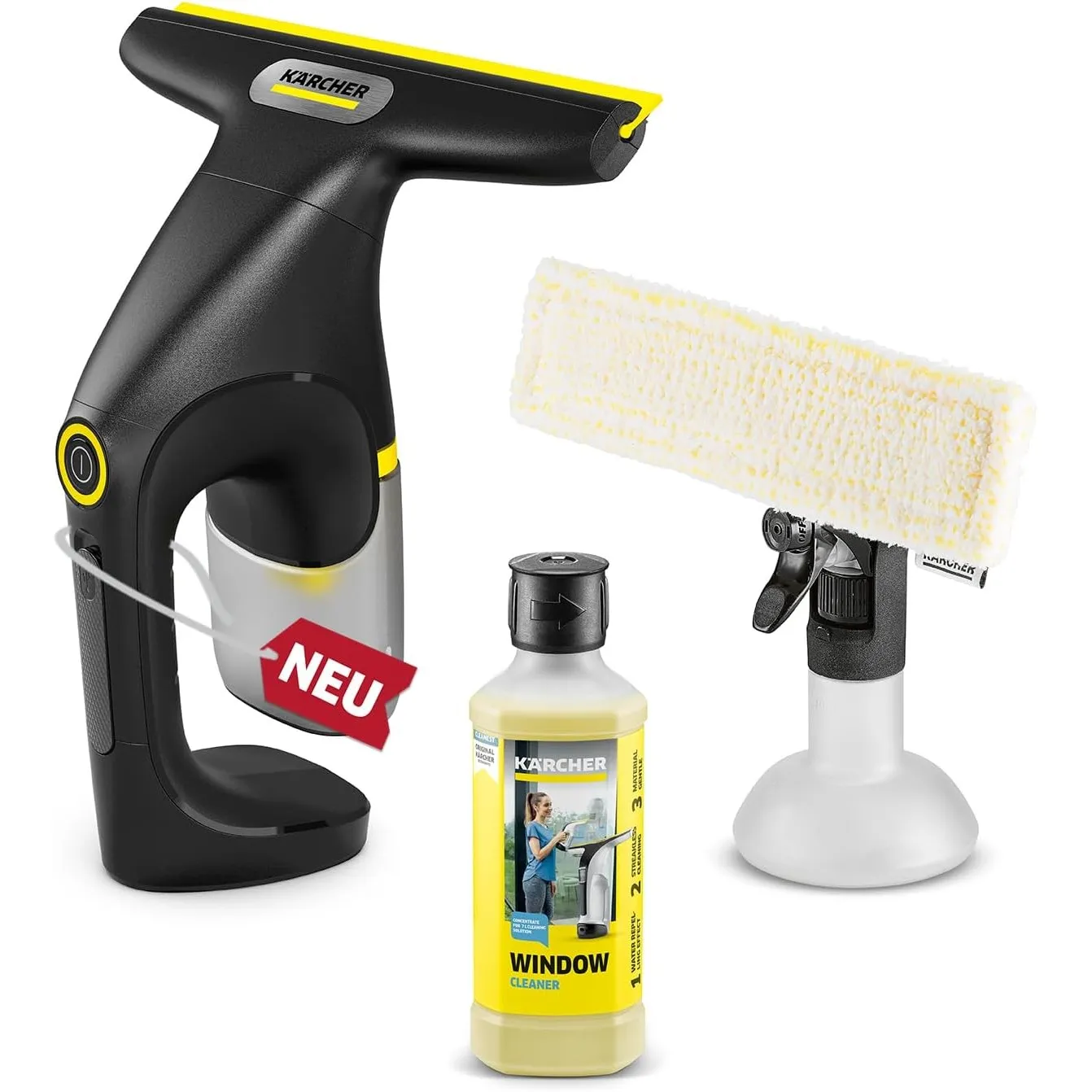 KÄRCHER Akku-Fenstersauger WV Compact Care Extra+ Black