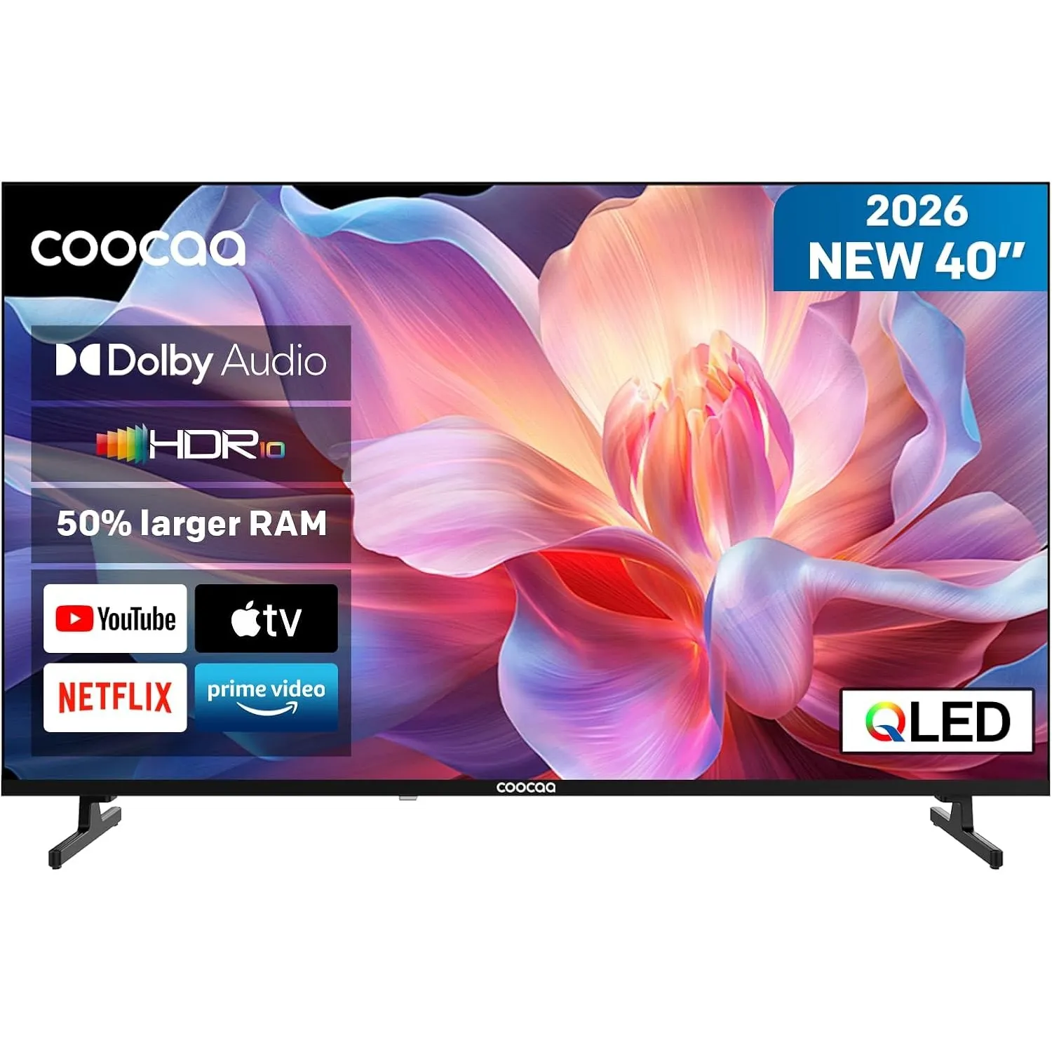 coocaa 40 Zoll Fernseher, 100cm, QLED FHD Smart TV, Superior QLED Tech, HDR10, HLG, 1.5GB RAM für flüssiges Streaming, …