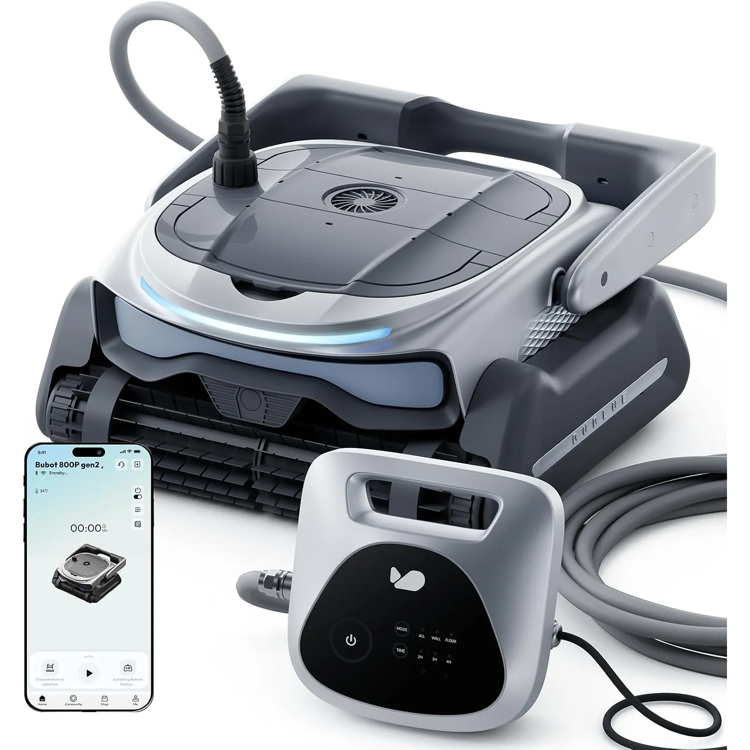 BUBLUE Bubot 800P gen 2 Poolroboter Boden und Wand, mit Intelligenten Navigation, Starke Saugkraft, mit Wochenplaner,AP…