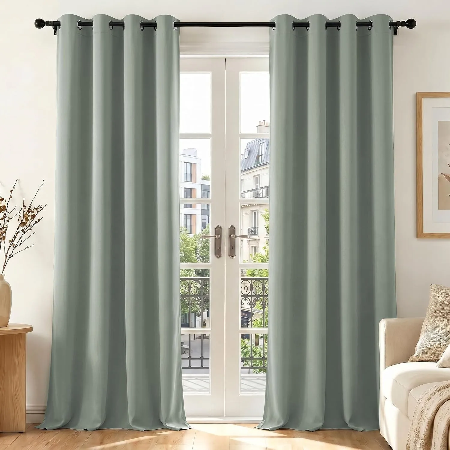 Deconovo Blickdicht Gardinen mit Ösen für Schlafzimmer Thermogardine Kälteschutz Vorhang Blickdicht, 245x140 cm(HöhexBr…