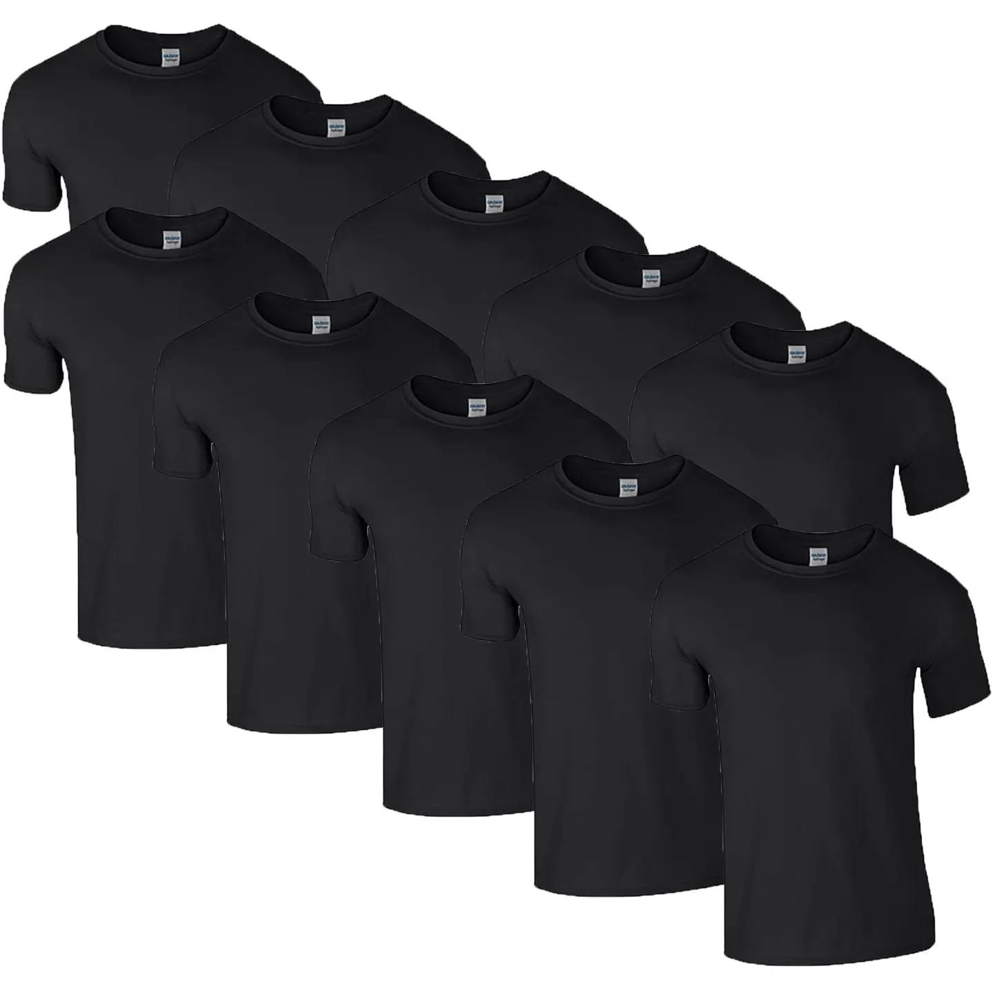 HLKauf 10 Gildan T-Shirts Softstyle Rundhals Ausschnitt M L XL XXL 3XL 4XL 5XL Shirt Herren Baumwolle & GRATIS Block