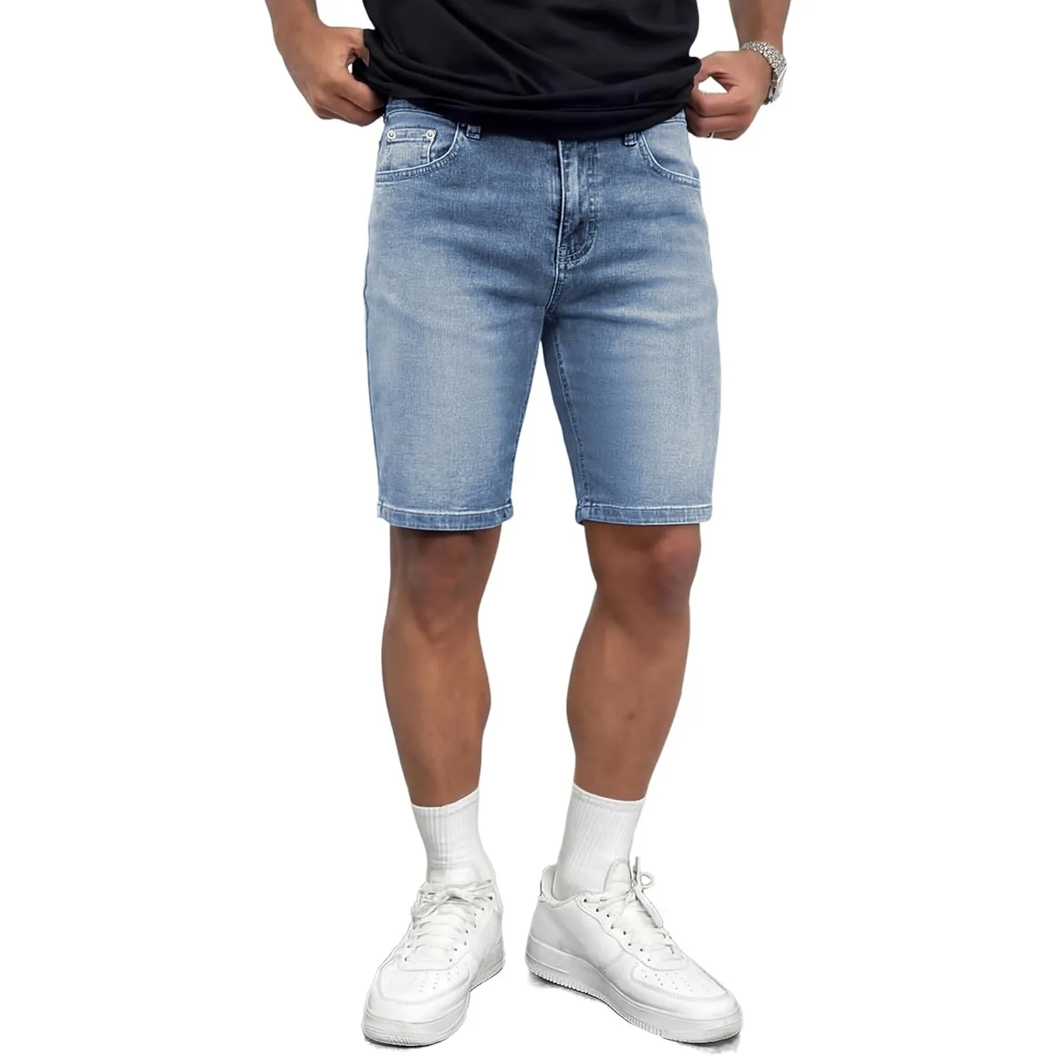 JMIERR Herren Jeans Shorts Baumwolle Stretch 2026 Sommer Kurze Hosen Herren Bequeme Slim Fit Jeansshorts für Männer