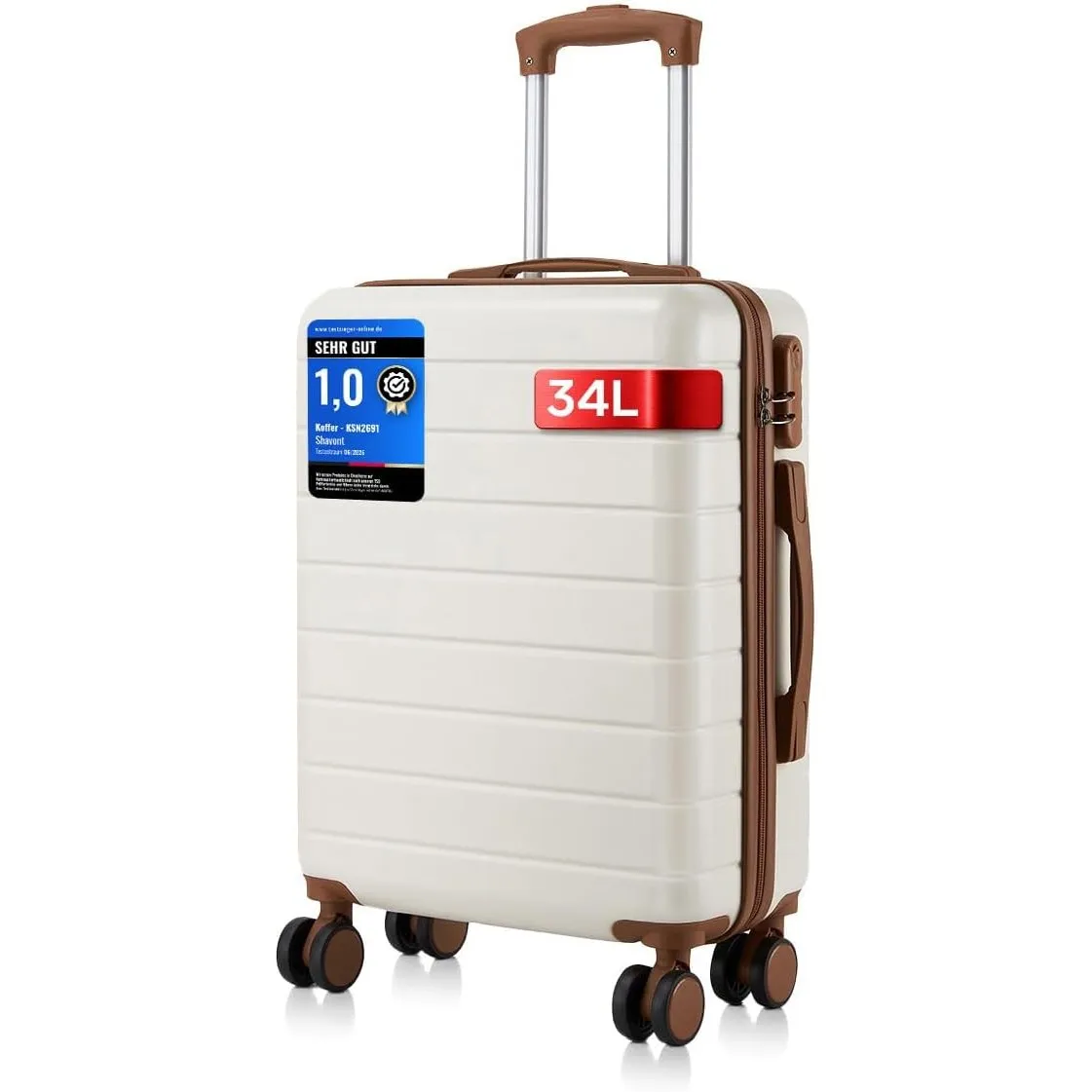 Handgepäck Koffer 55x40x20 cm, Ryanair Kabinentrolley mit 4 Rollen