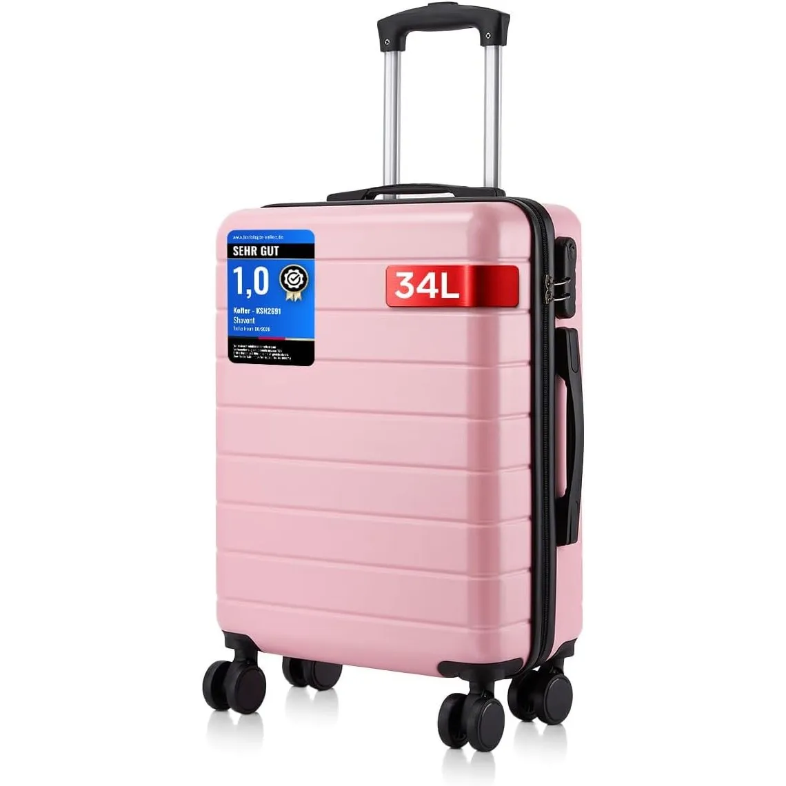 Handgepäck Koffer 55x40x20 cm, Ryanair Kabinentrolley mit 4 Rollen