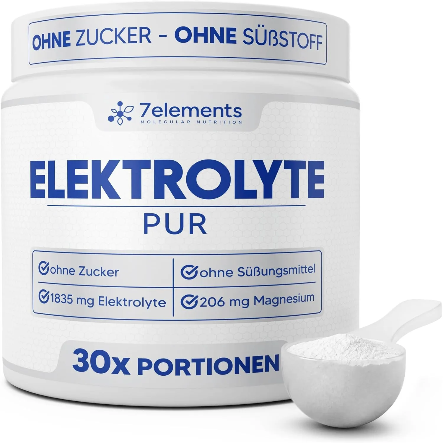 Elektrolyte PUR - 210g (30 Portionen) - Ohne Zucker & Süßungsmittel, KETO