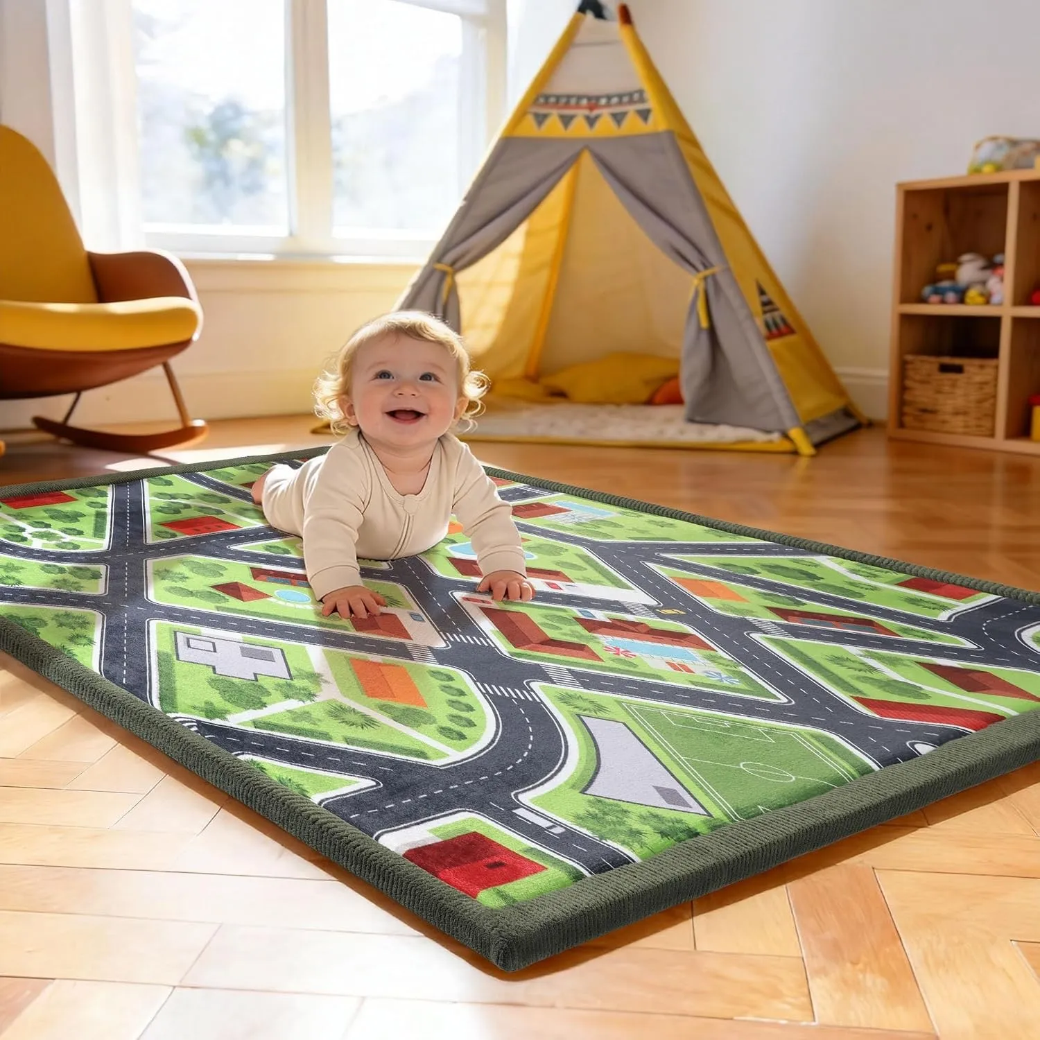 Treeboy krabbelmatte spielmatte Baby Kinder spielteppich 80x150x2cm Grün | krabbeldecke Baby play crawling mat für Kind…