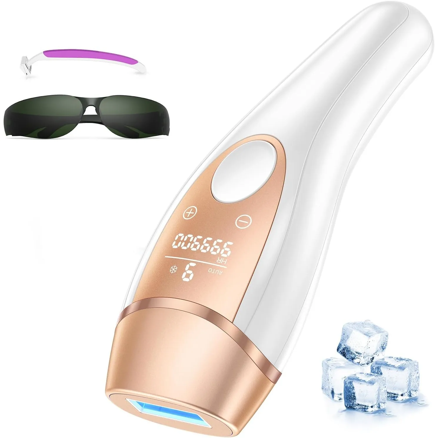 IPL Geräte Haarentfernung mit 5°C Kühlfunktion, 9 Stufen, 999.900 Blitze, 21J Laser Haarentfernung für Damen & Herren f…