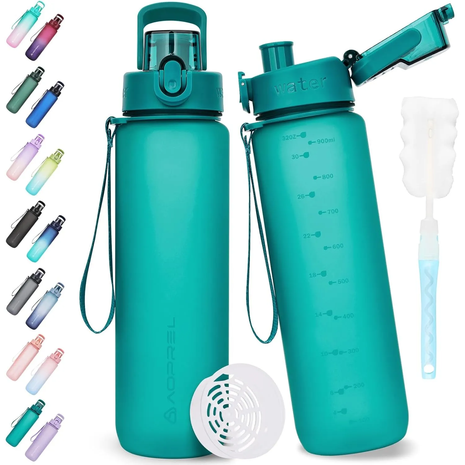 AOPREL Trinkflasche 1L Tritan BPA-Frei Wasserflasche Mit Filter